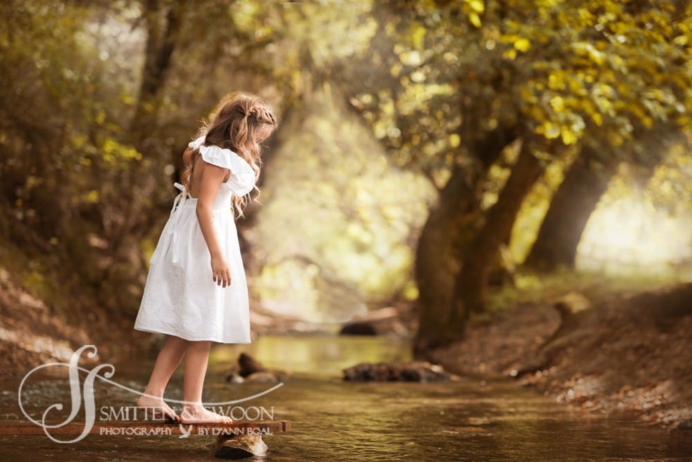 girl walking on log on river {boulder portrait photographer}