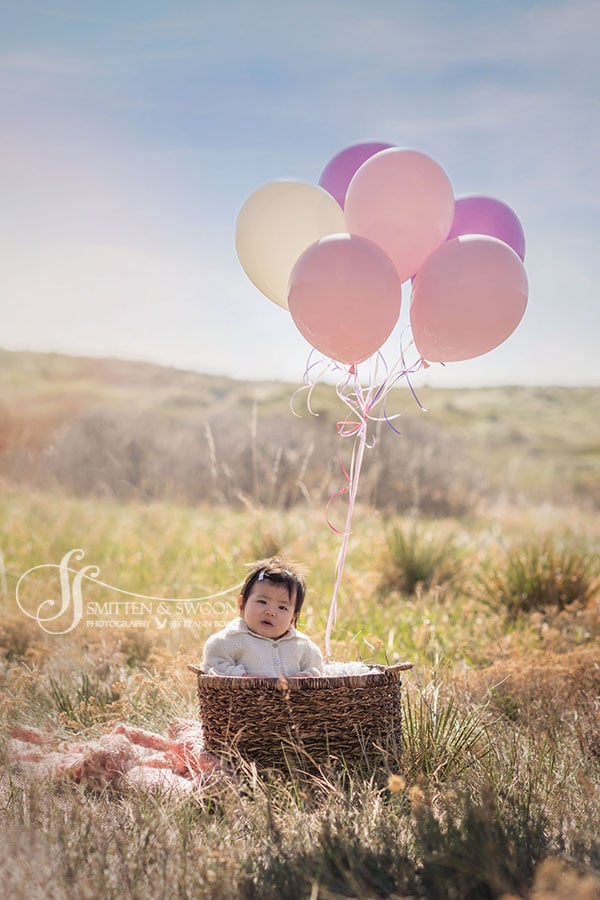 baby girl in hot air balloon {boulder baby photographer}
