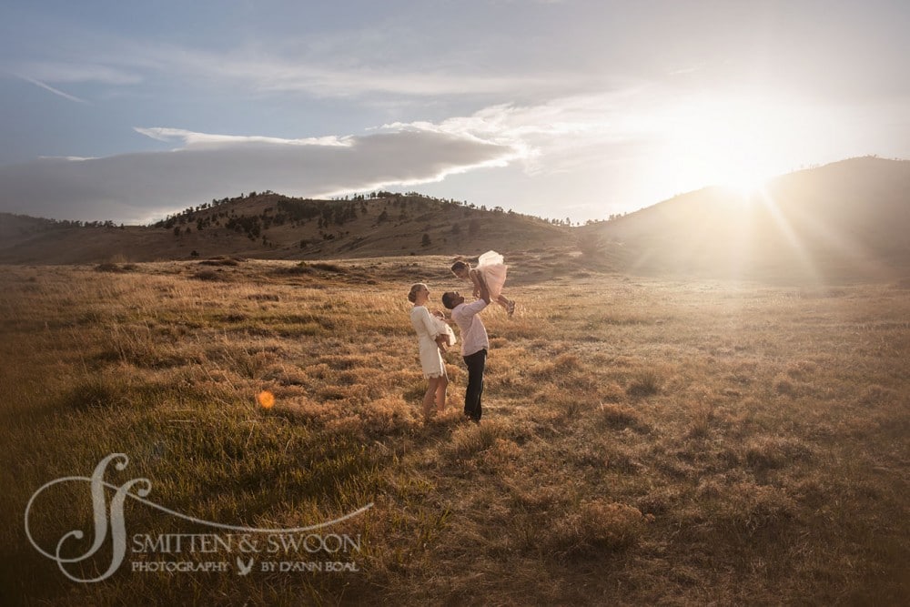 family of four in field {boulder family photographer}