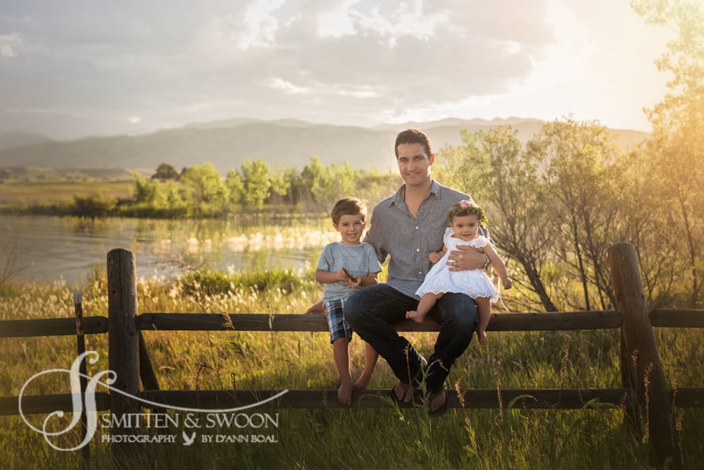 dad and two babies on fence {boulder family photographer}