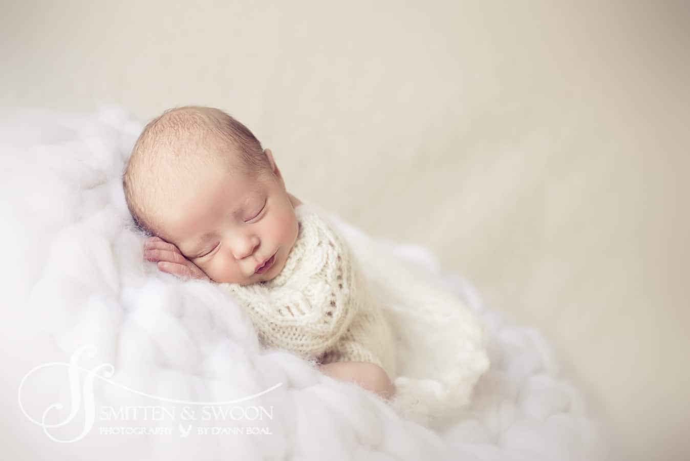 new baby girl boulder newborn photographer sleeping baby in white